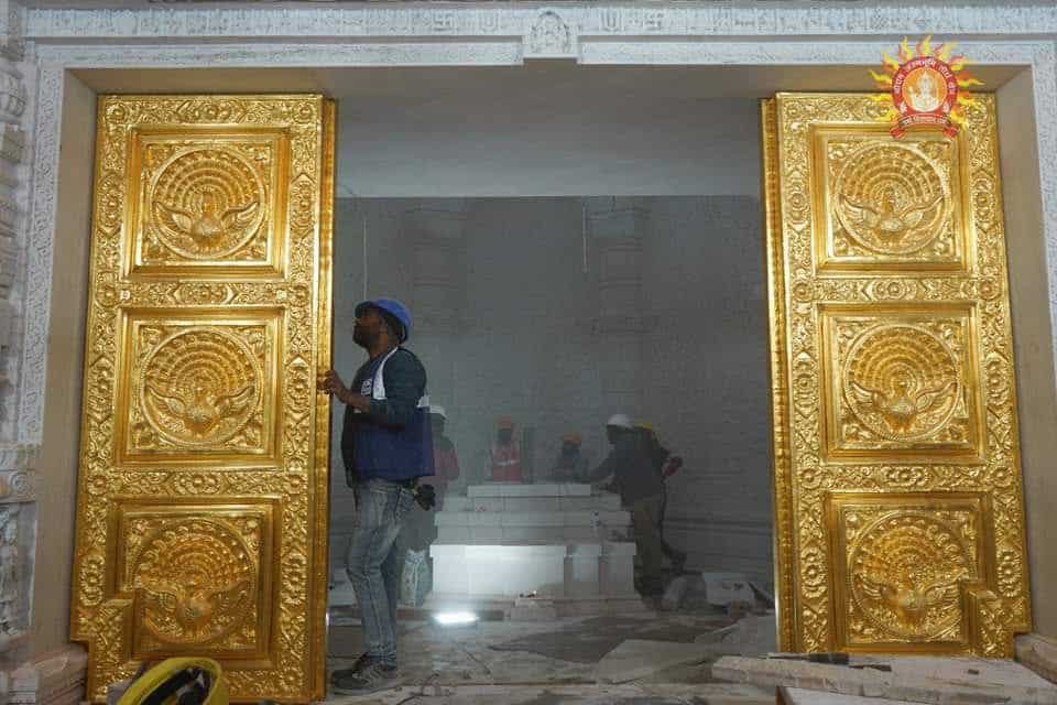 Ram Mandir Latest Photos,ram mandir photo,ayodhya ram mandir photos,ram photos,ram mandir gold gate,gold gate,ram mandir gate